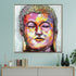 Buddha in Paradise 100% Hand Painted Wall Painting (With Outer Floater Frame) (40 x 40 Inches)